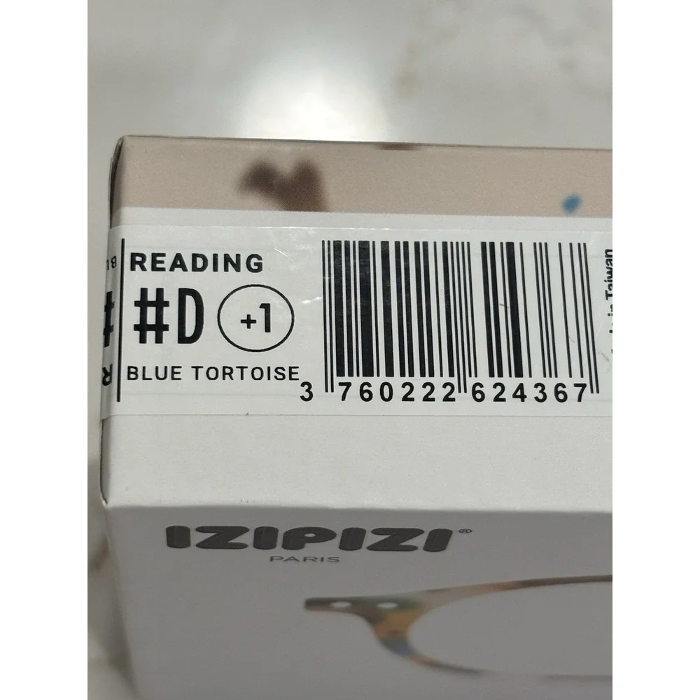 New IZIPIZI READING #D Reading Glasses Women & Men Round 1.0 Blue Tortoise Nib
